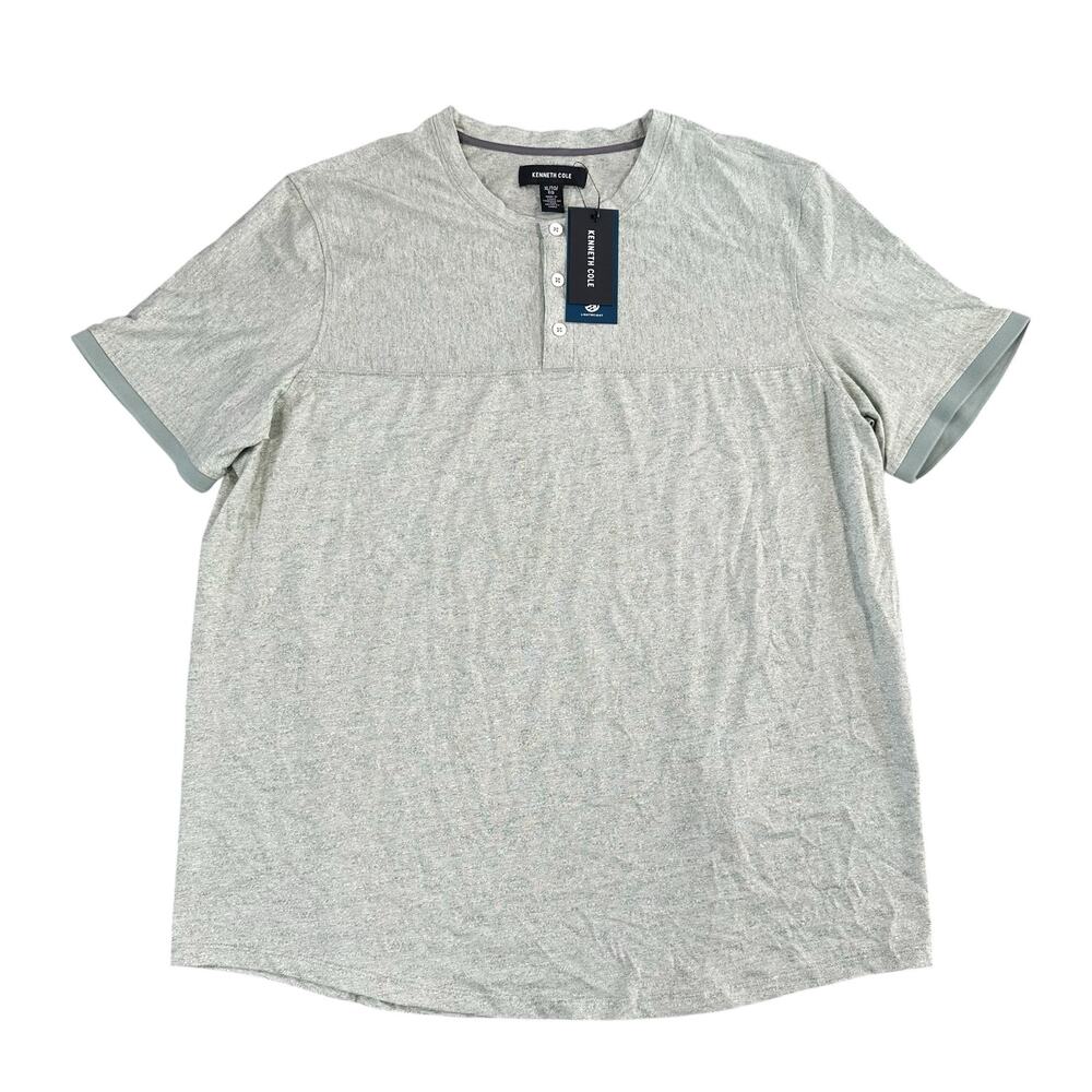 Kenneth Cole Men's Light Green Short Sleeve Henley T Shirt Size XL $59